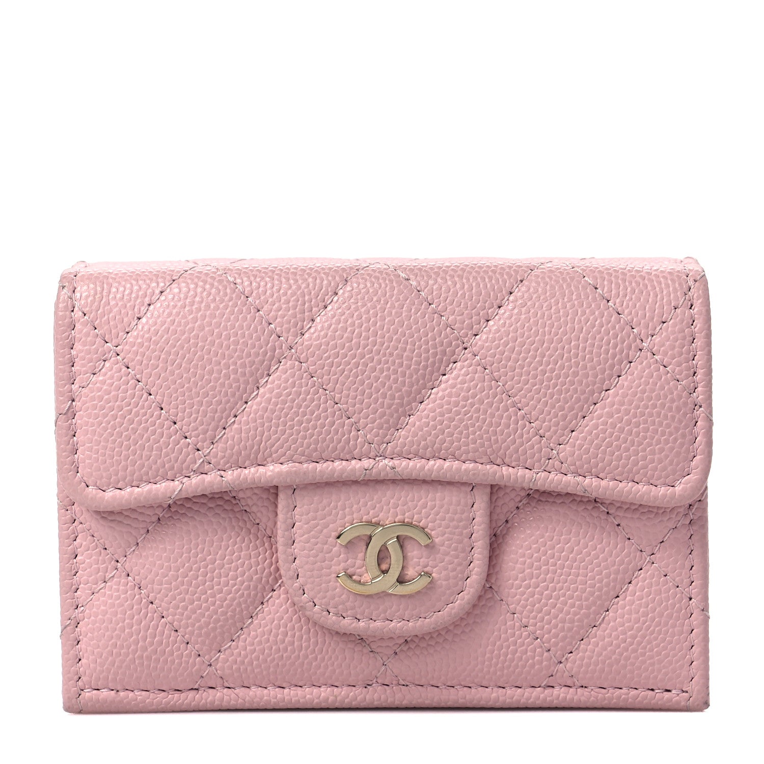 Chanel Caviar Quilted Double Flap Wallet Pink 1 of 9