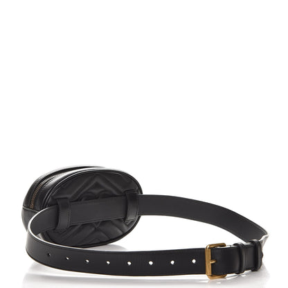 Gucci Calfskin Matelasse GG Marmont Belt Bag 85 34 Black 3 of 7