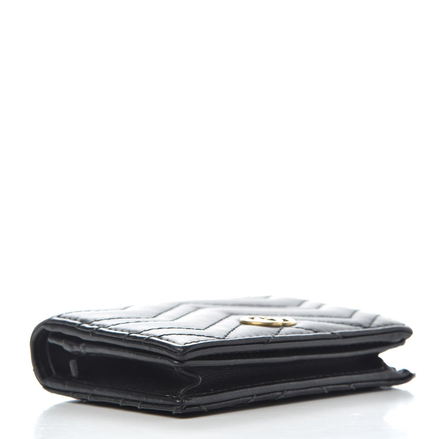Gucci Calfskin Matelasse GG Marmont Card Case Wallet Black 4 of 6
