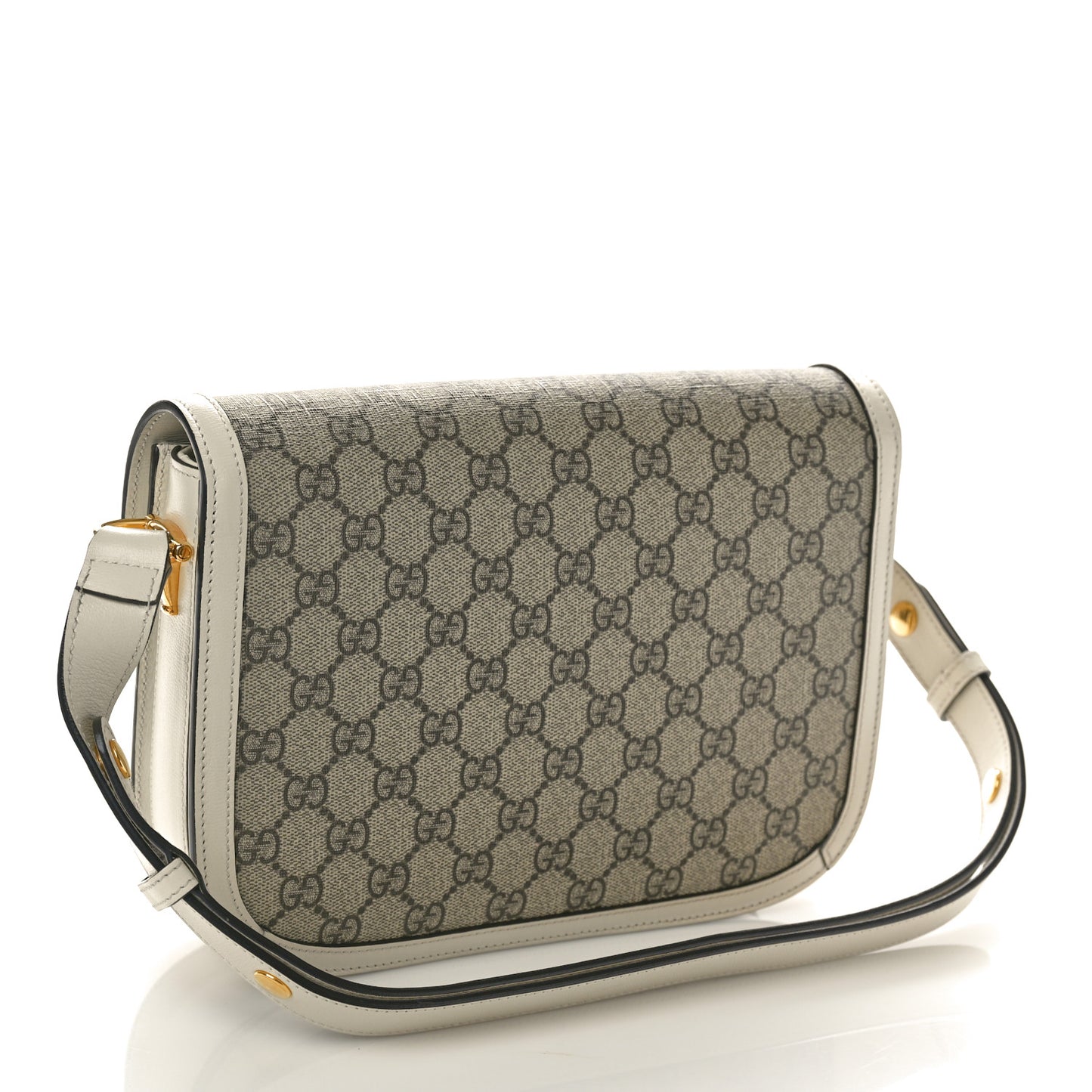 GG Supreme Monogram Horsebit 1955 Shoulder Bag Beige Mystic White