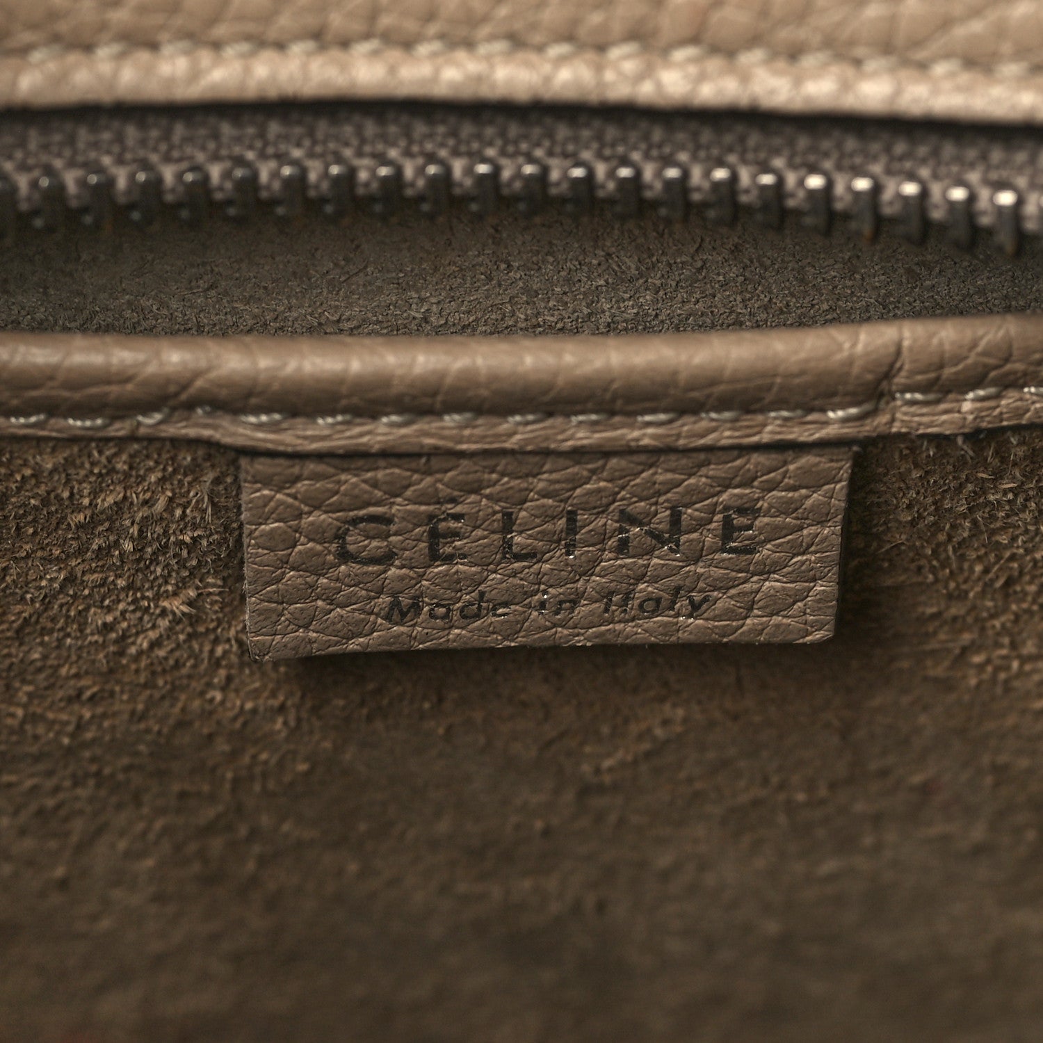 Celine Drummed Calfskin Nano Luggage Dune 6 of 12