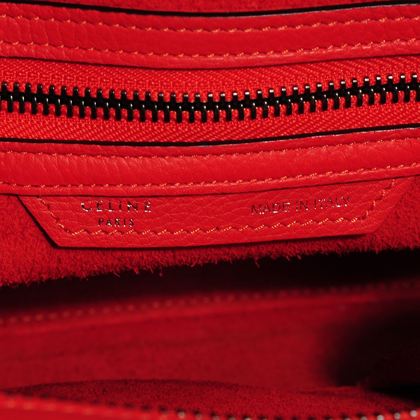 Drummed Calfskin Micro Luggage Vermillion