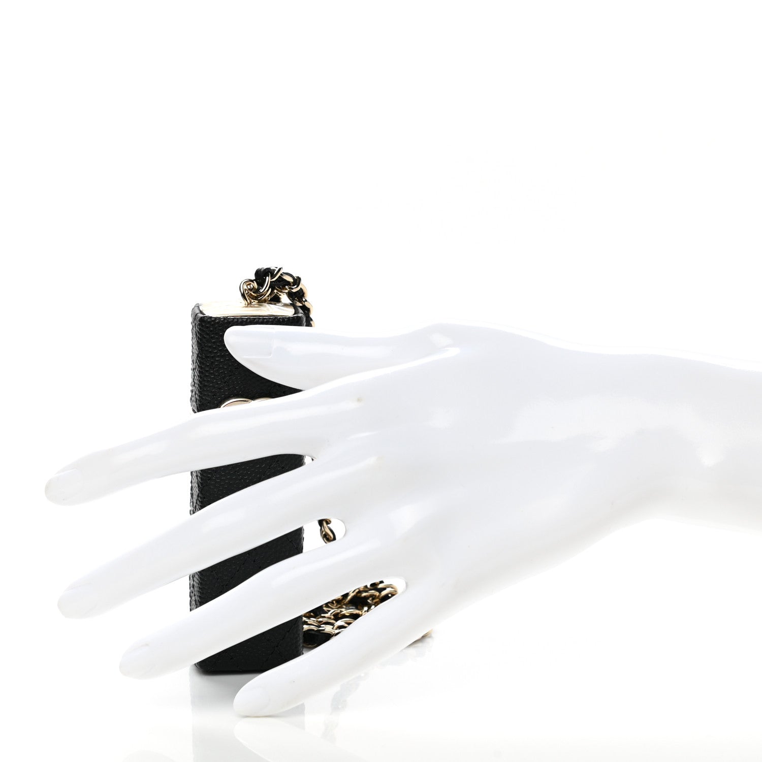 Chanel Caviar Stitched Lipstick Case On Chain Black 2 of 9