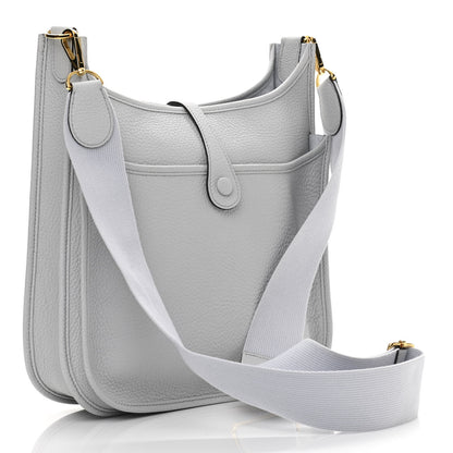 Hermes Taurillon Clemence Evelyne III PM Bleu Pale 3 of 12