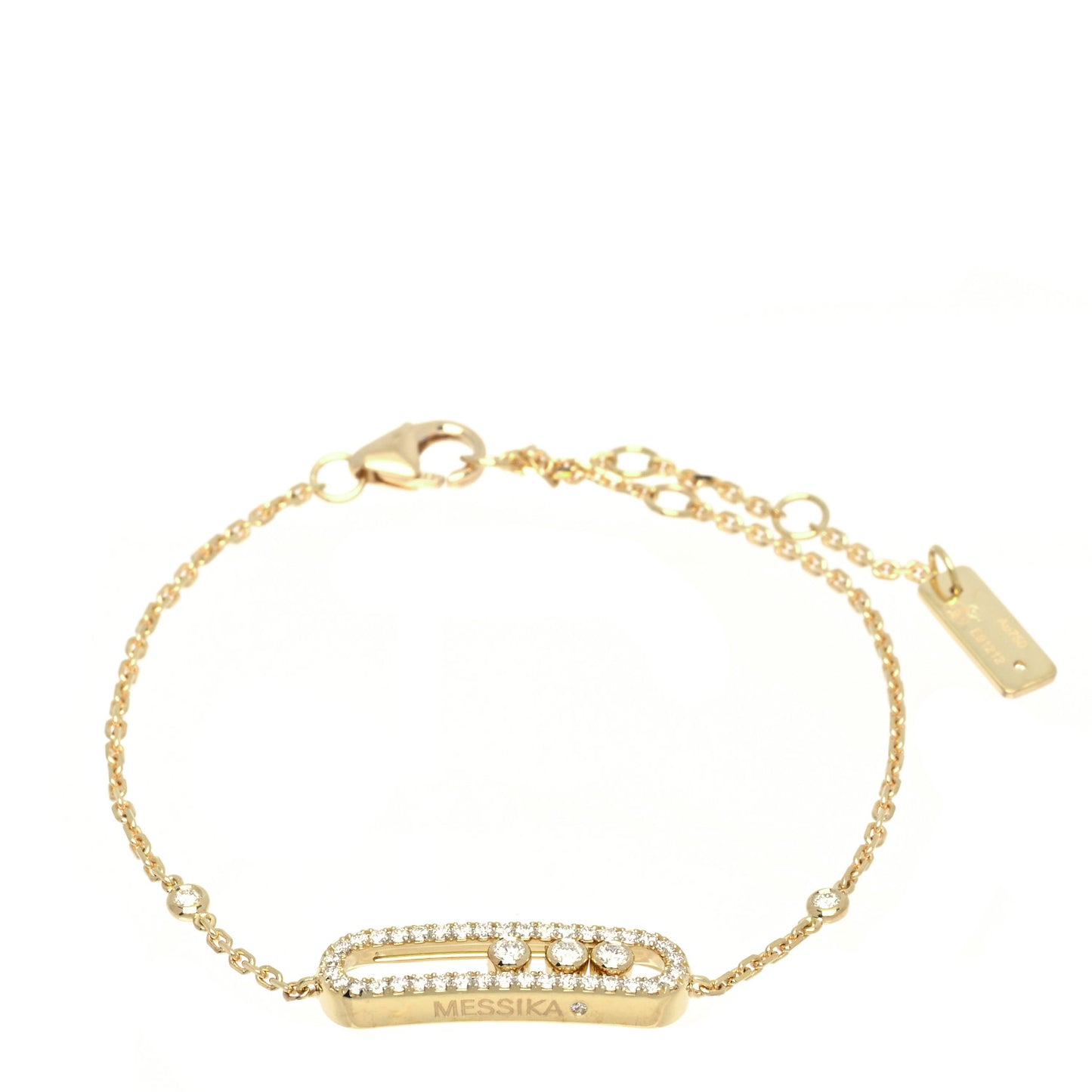 18K Yellow Gold Diamond Classic Baby Move Pave Bracelet
