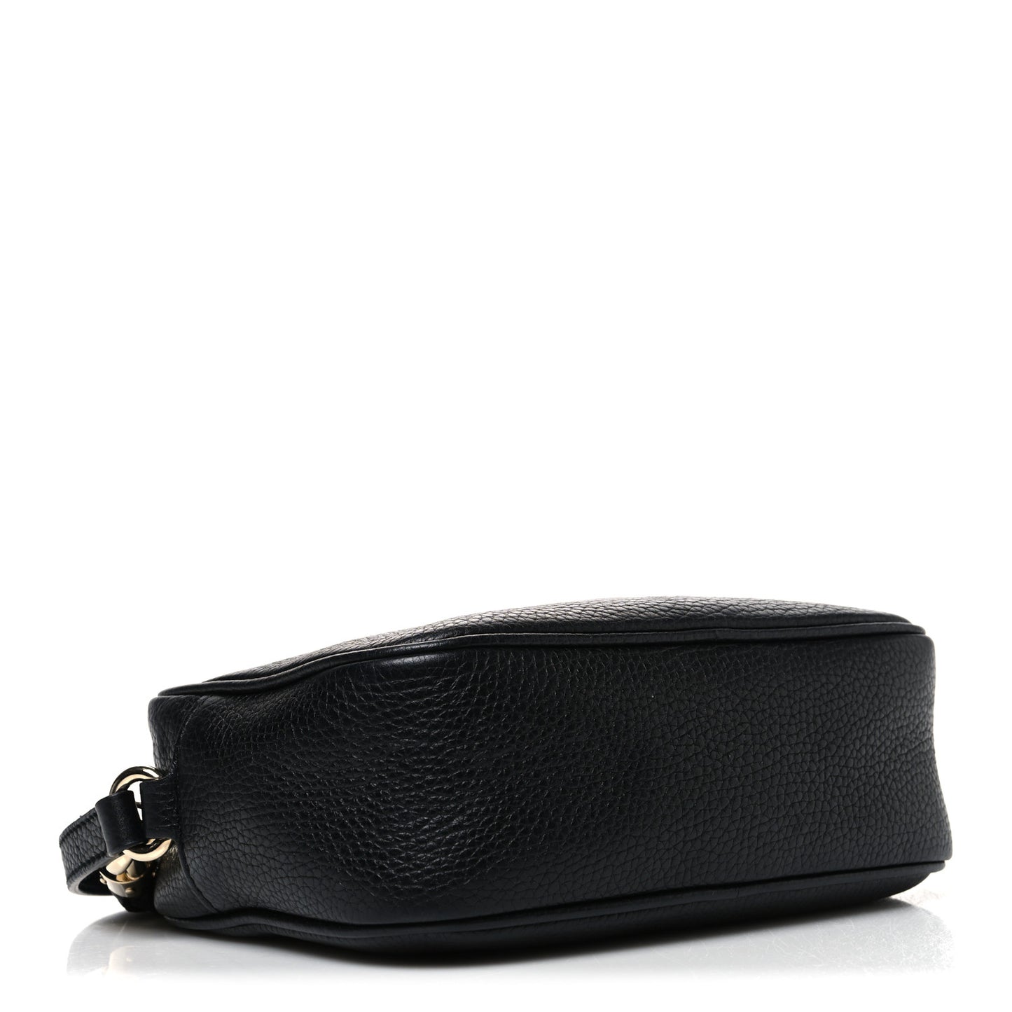 Pebbled Calfskin Small Soho Disco Bag Black