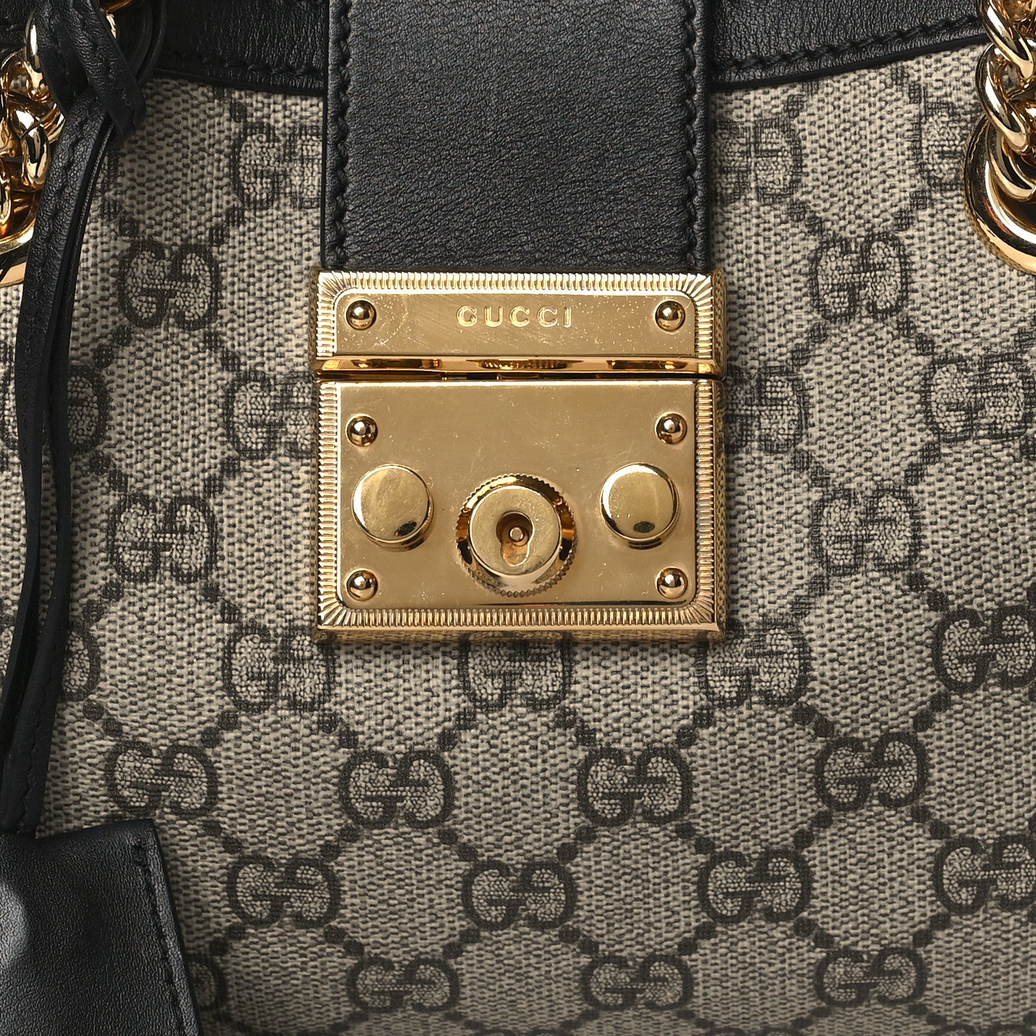 Gucci GG Supreme Monogram Small Padlock Tote Black 8 of 10