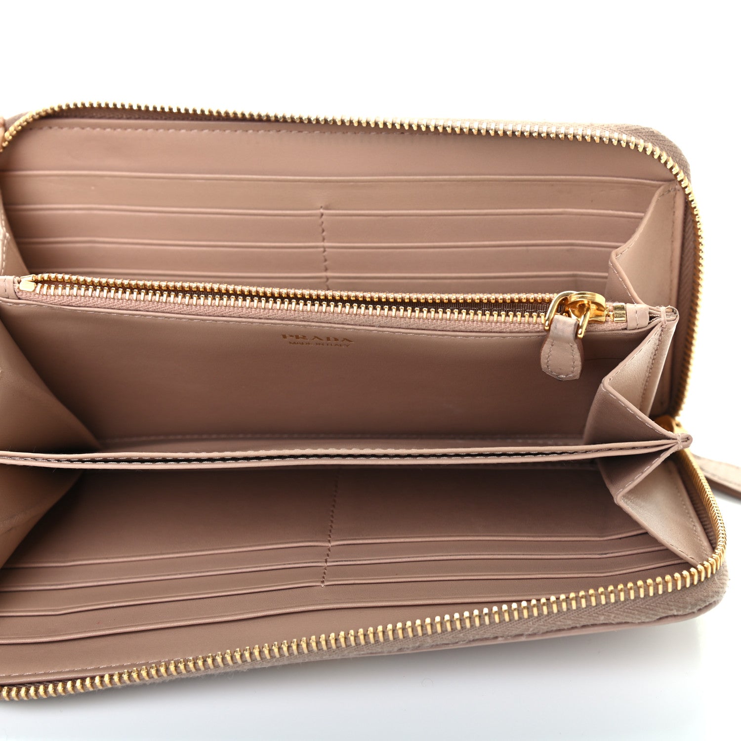 Prada Vitello Phenix Zip Around Wallet Cammeo 5 of 9