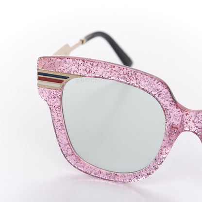 Gucci Acetate Square Frame Web Glitter GG0281S Sunglasses Pink 7 of 8