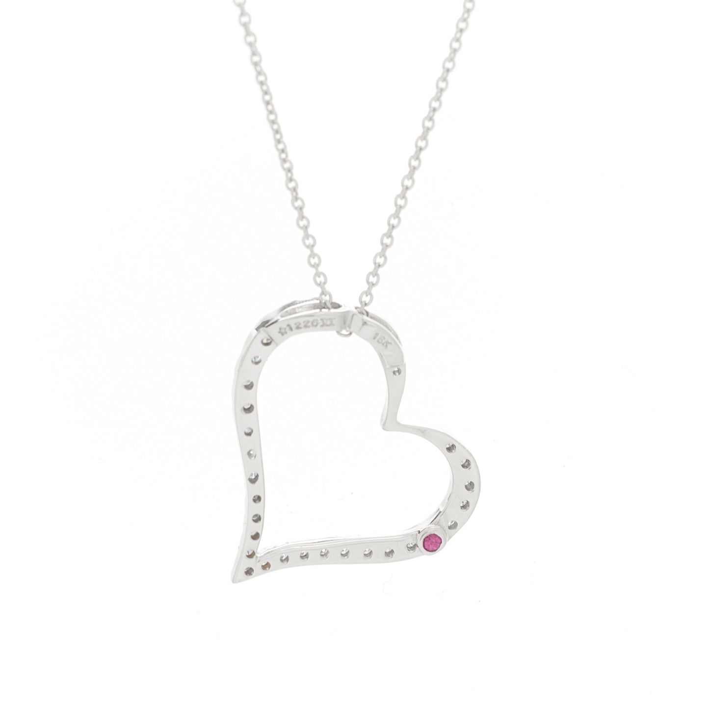 18K White Gold Diamond .22ct Tiny Treasures Heart Pendant Necklace
