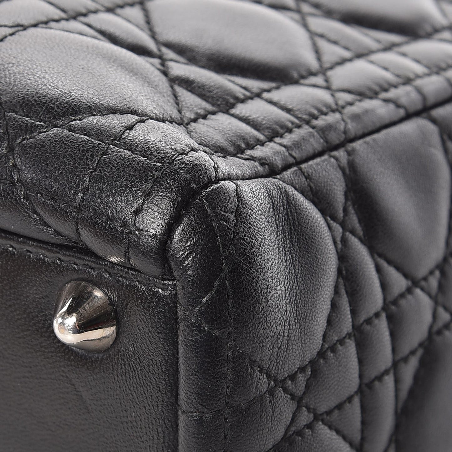 Lambskin Cannage Large Lady Dior Black