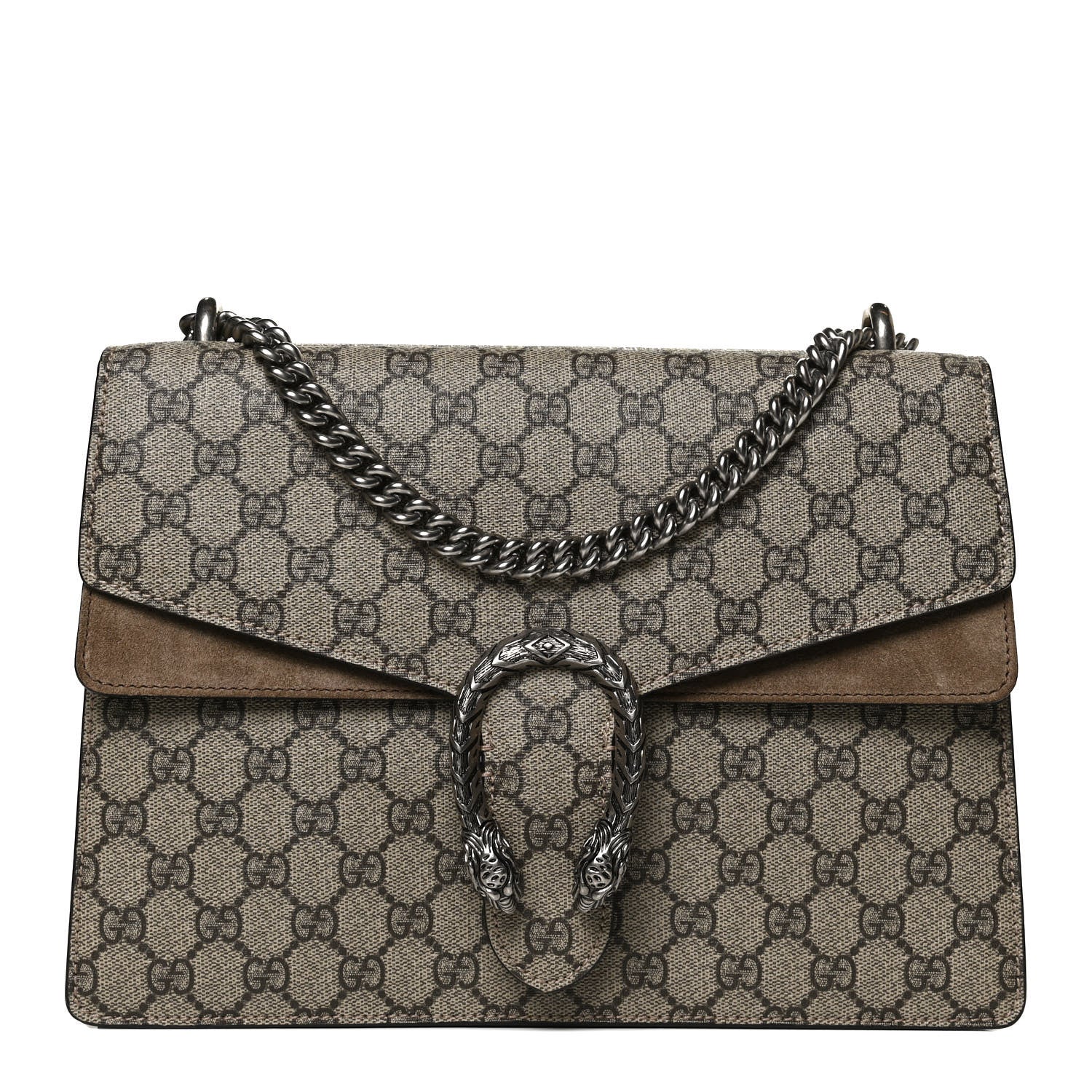 Gucci GG Supreme Monogram Medium Dionysus Shoulder Bag Taupe 1 of 11