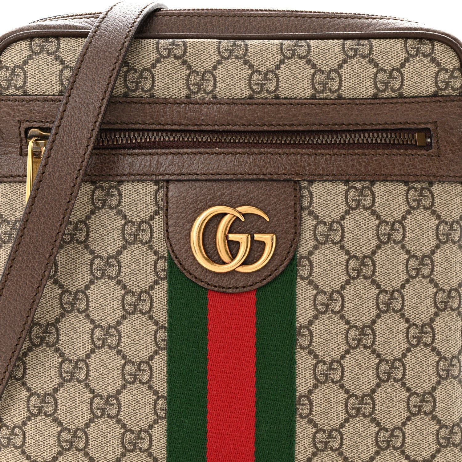 Gucci GG Supreme Monogram Web Small Ophidia Messenger Bag Brown 8 of 12