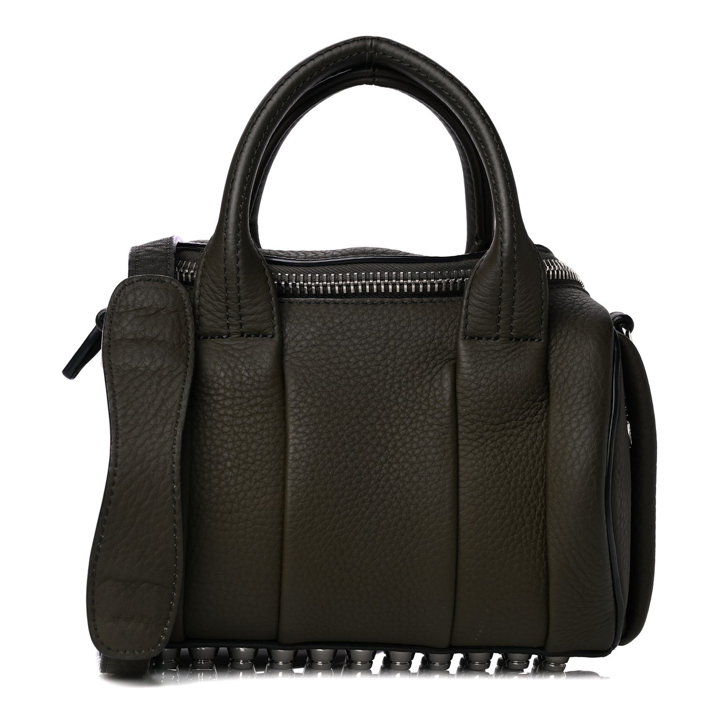 Pebbled Calfskin Mini Rockie Matte Khaki Green Rhodium Hardware