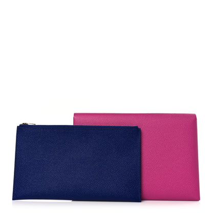 Hermes Epsom Calvi Pouch Magnolia Bleu Saphir 1 of 9