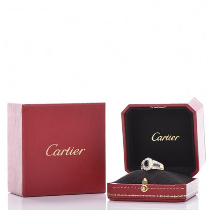 Cartier 18K Yellow Gold Diamond Sapphire Ring 55 7.5 6 of 6