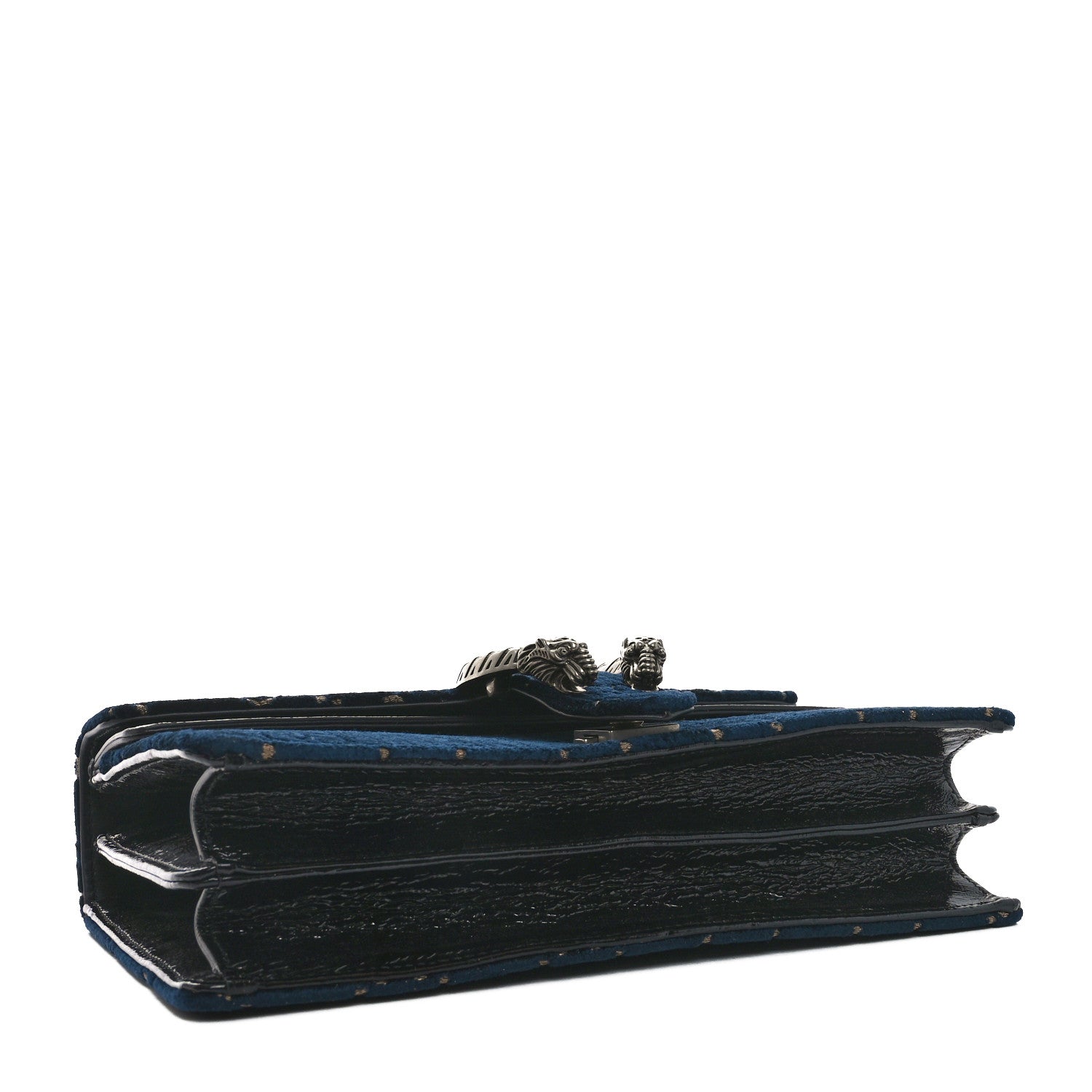Gucci Velvet Skipper Crystal GG Monogram Small Dionysus Shoulder Bag Blue Beige Black 3 of 9