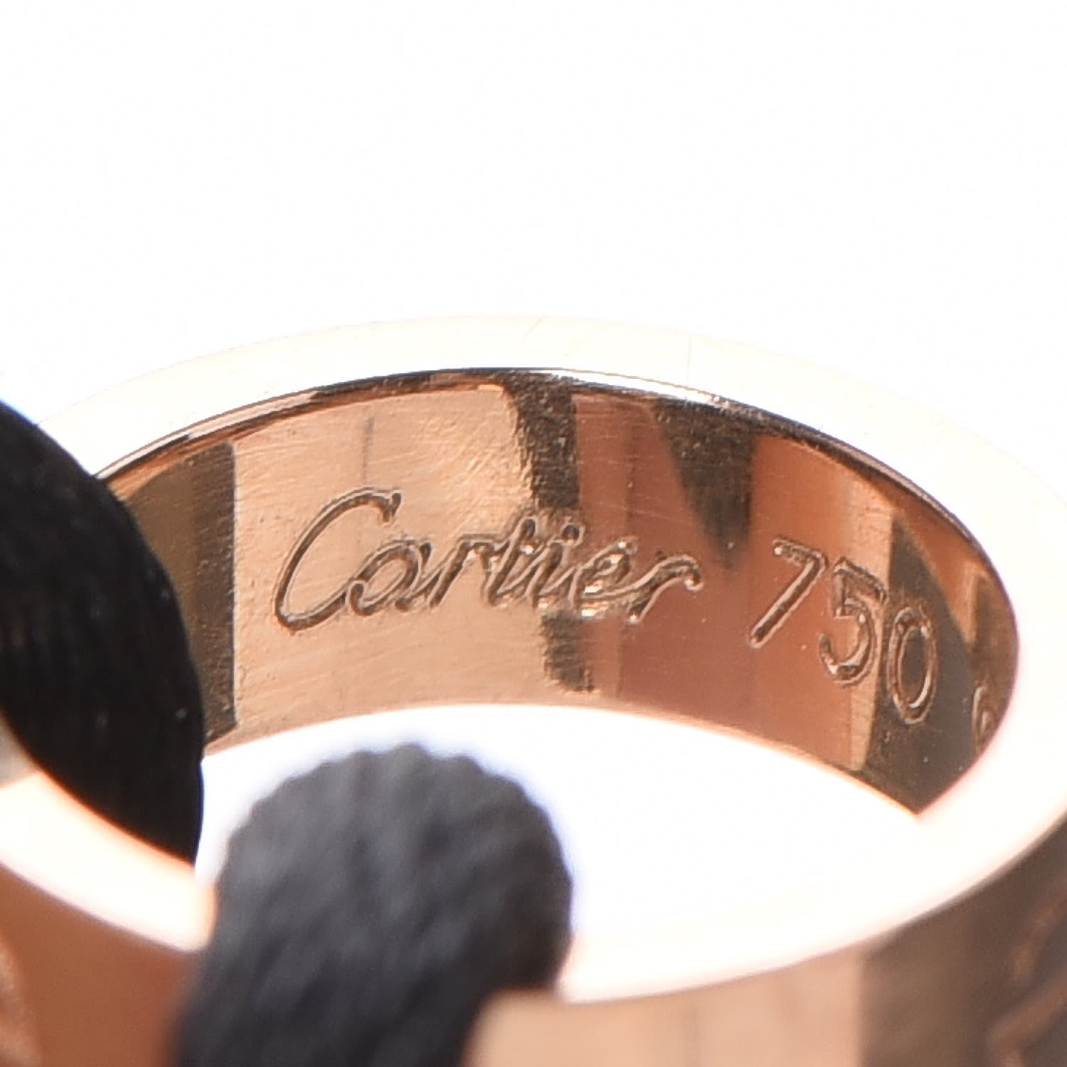 Cartier 18K Pink Gold Charity LOVE Adjustable Cord Bracelet Black 5 of 9
