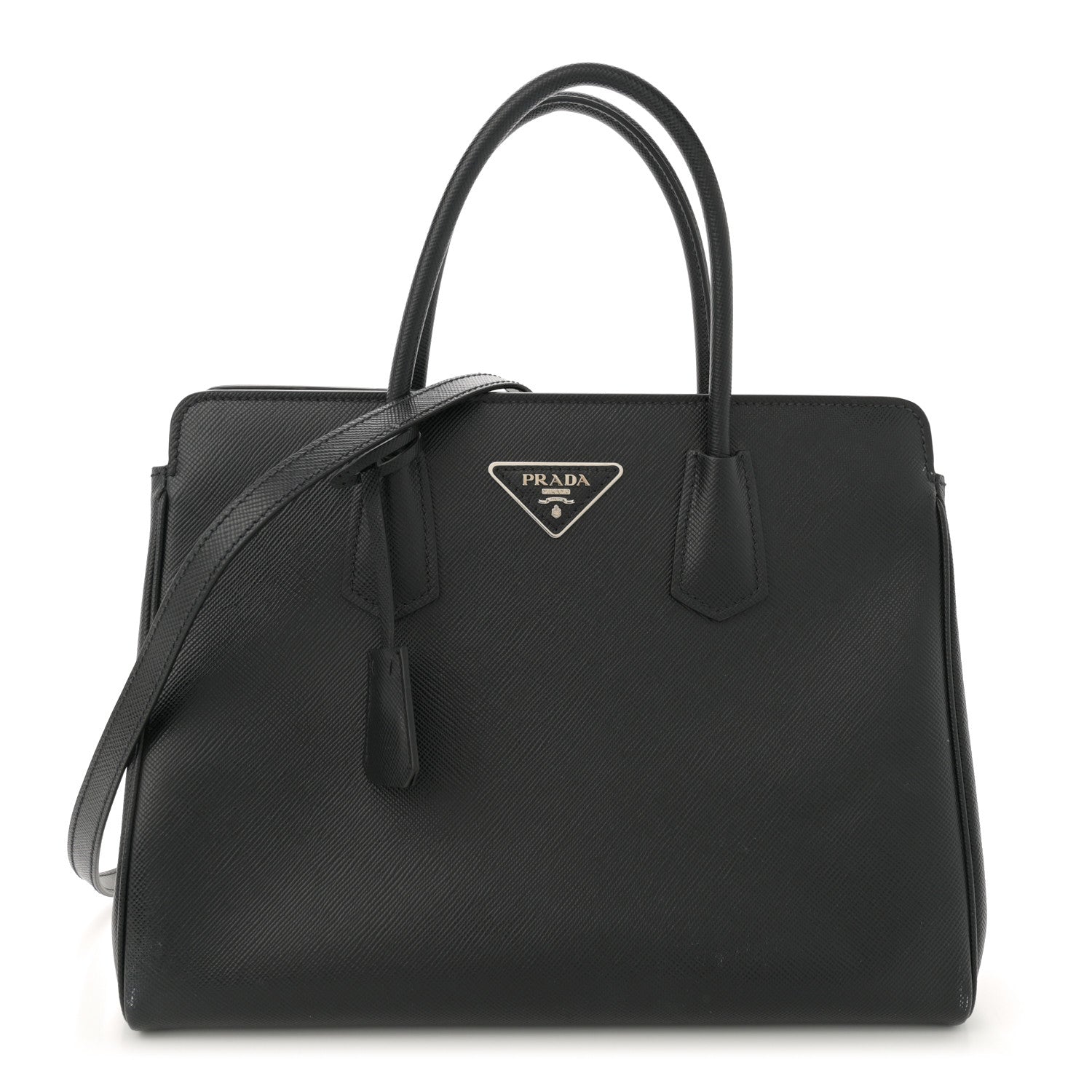 Prada Saffiano Cuir Medium Tote Black 1 of 13