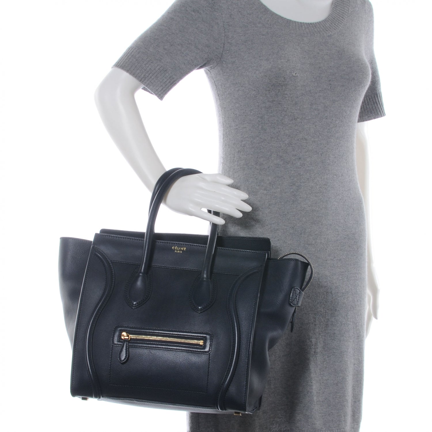 Celine Smooth Calfskin Mini Luggage Navy 2 of 9