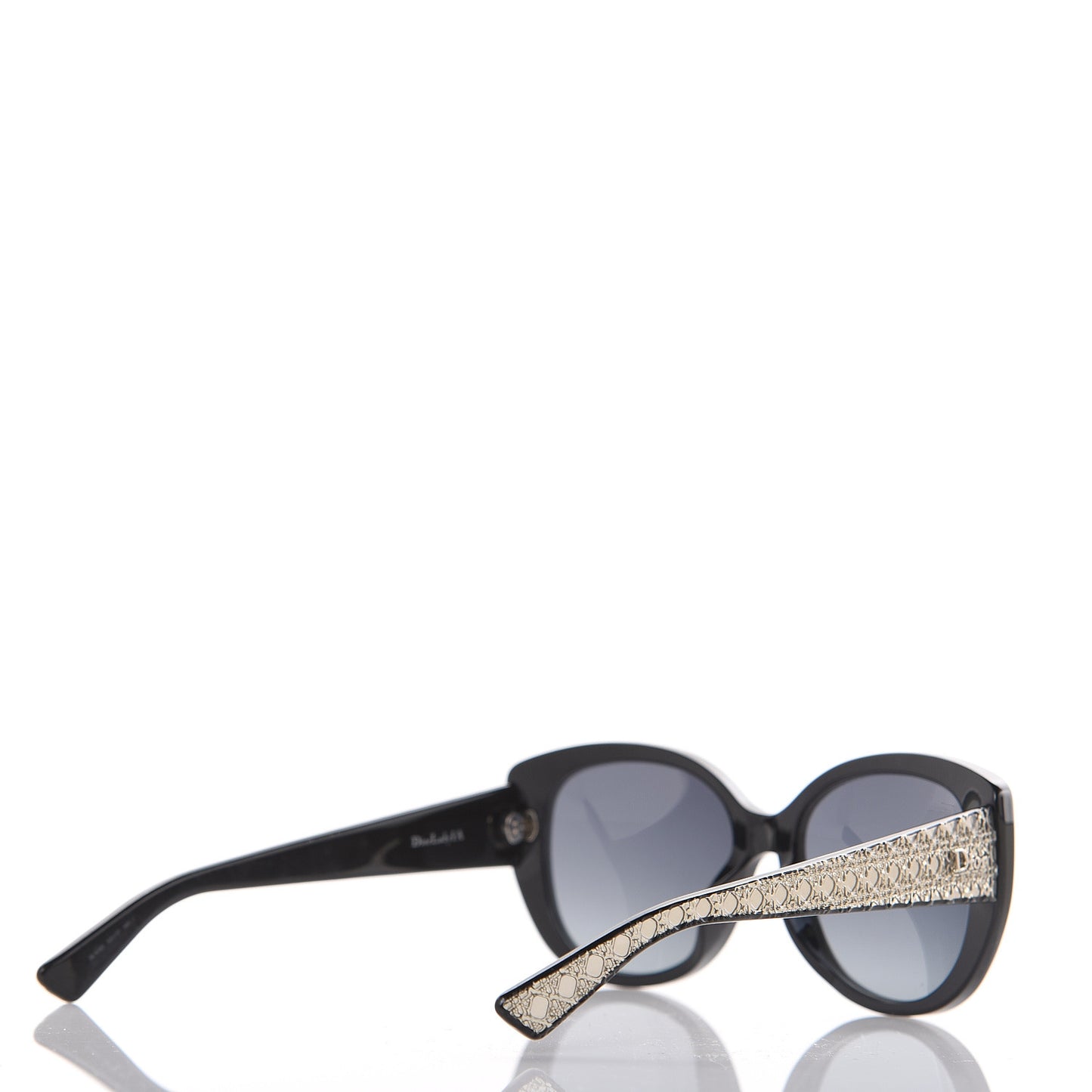 Resin Micro-Cannage Dior Lady 1 Sunglasses Silver Black