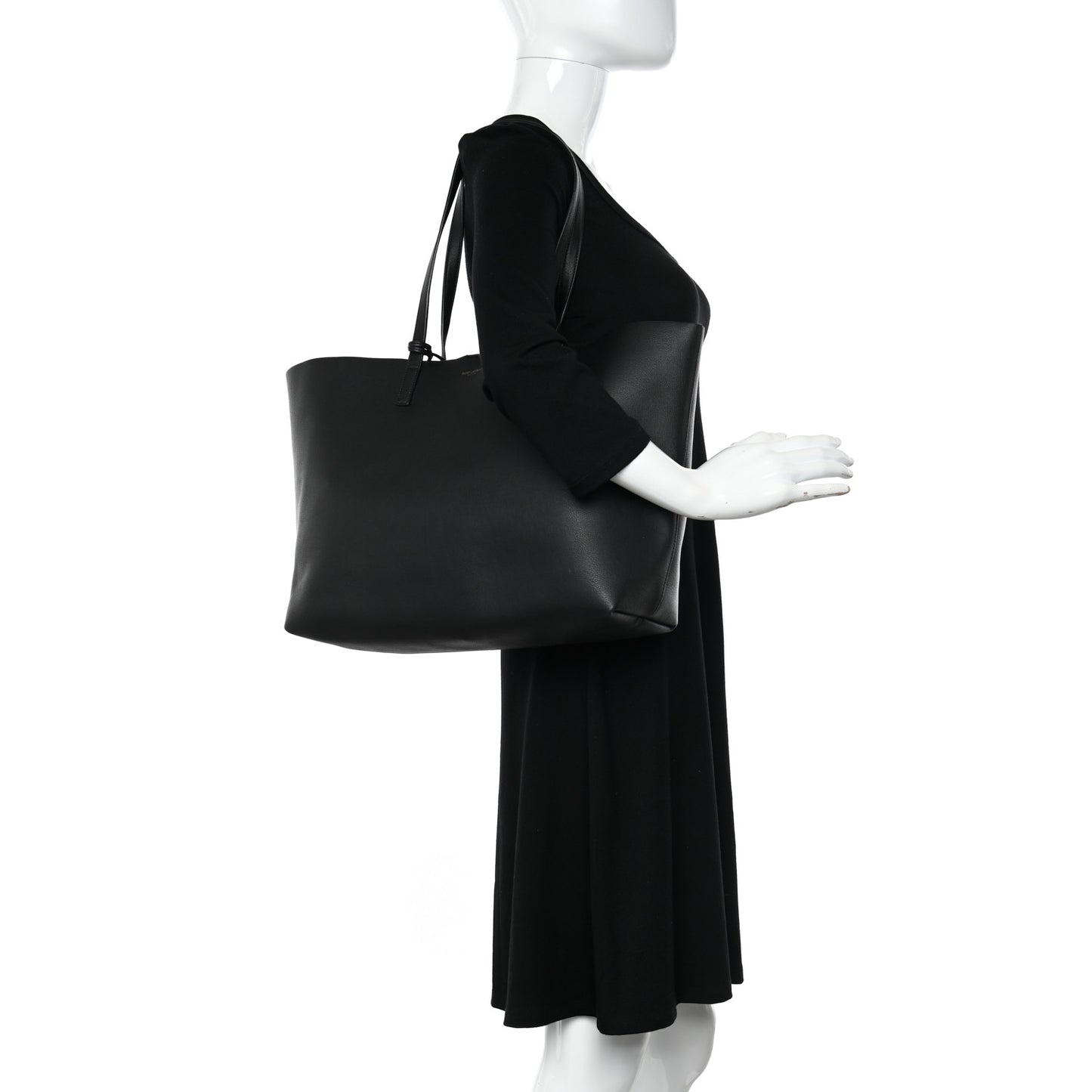 Calfskin Large Shopping Tote Black