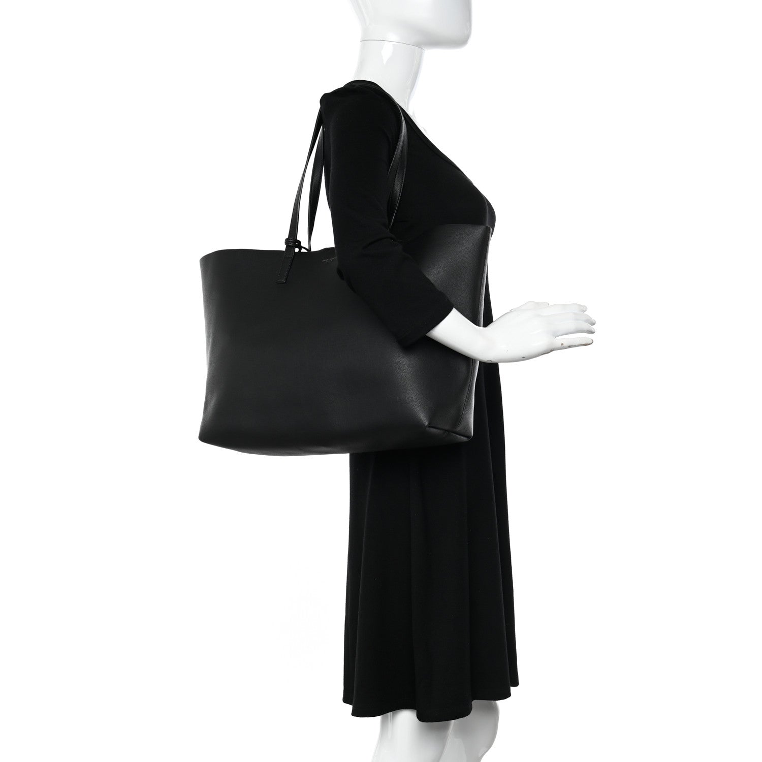 Saint Laurent Calfskin Large Shopping Tote Black 2 of 18