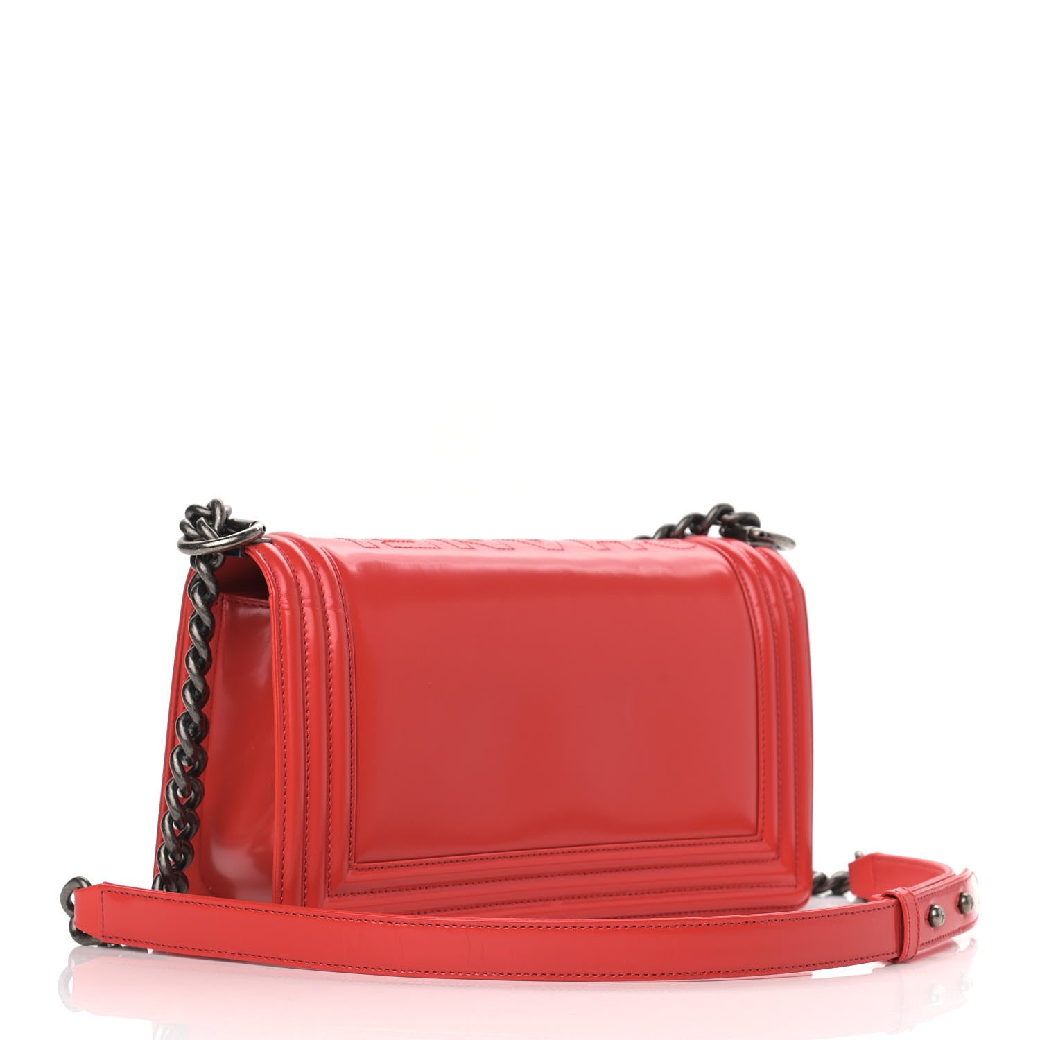 Chanel Glazed Calfskin Medium Boy Flap Red 2 of 12