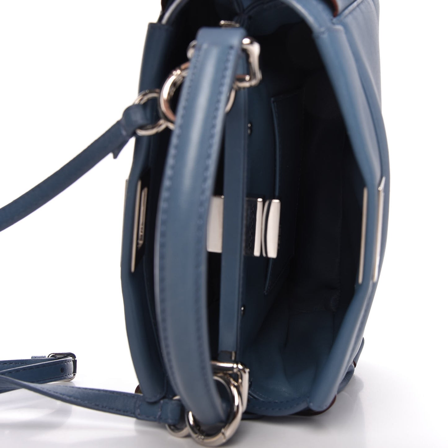 Nappa Bi-Color Mini Waves Peekaboo Iconic Satchel Ceruleo Banana