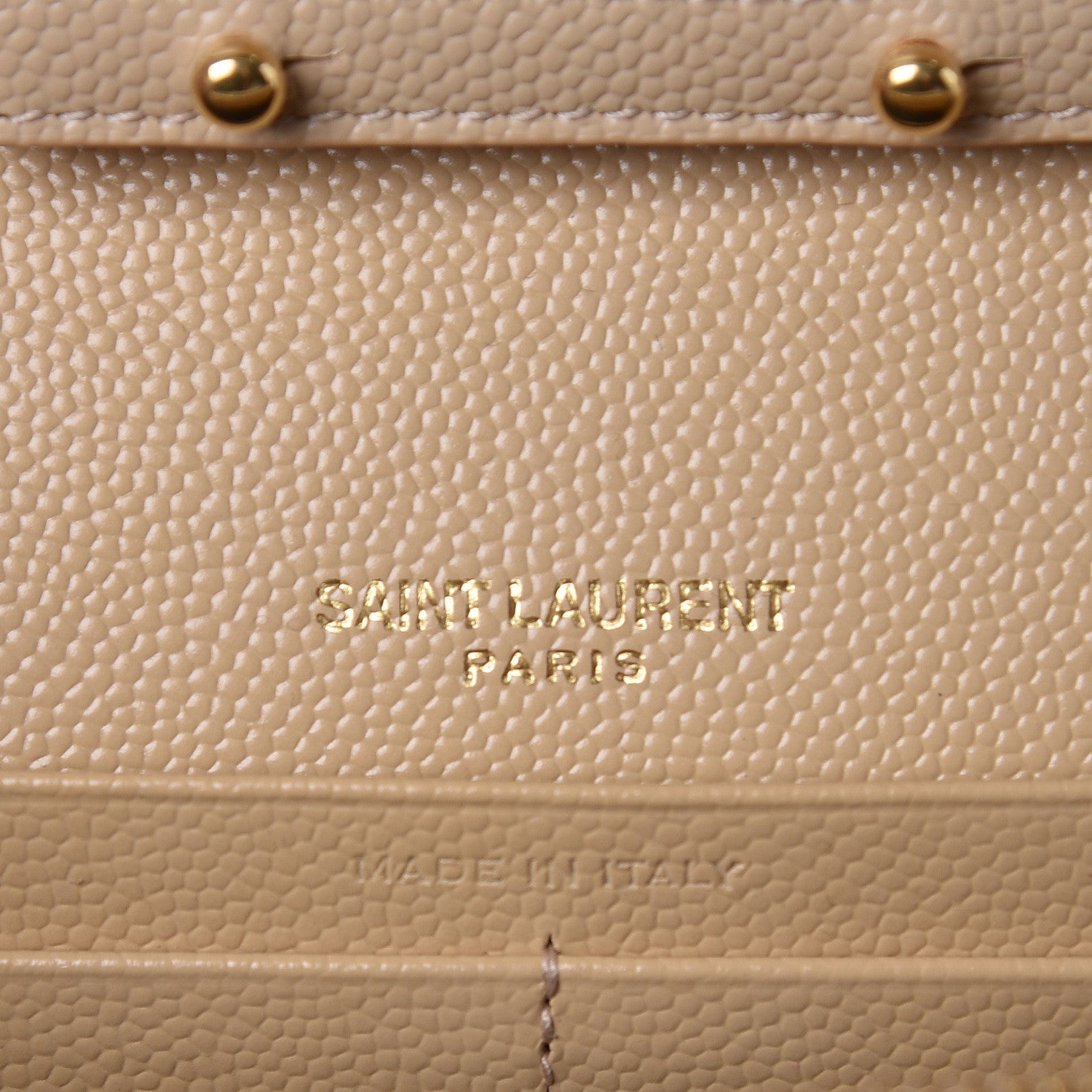 Saint Laurent Grain De Poudre Matelasse Chevron Monogram Chain Wallet Nude Powder 8 of 11