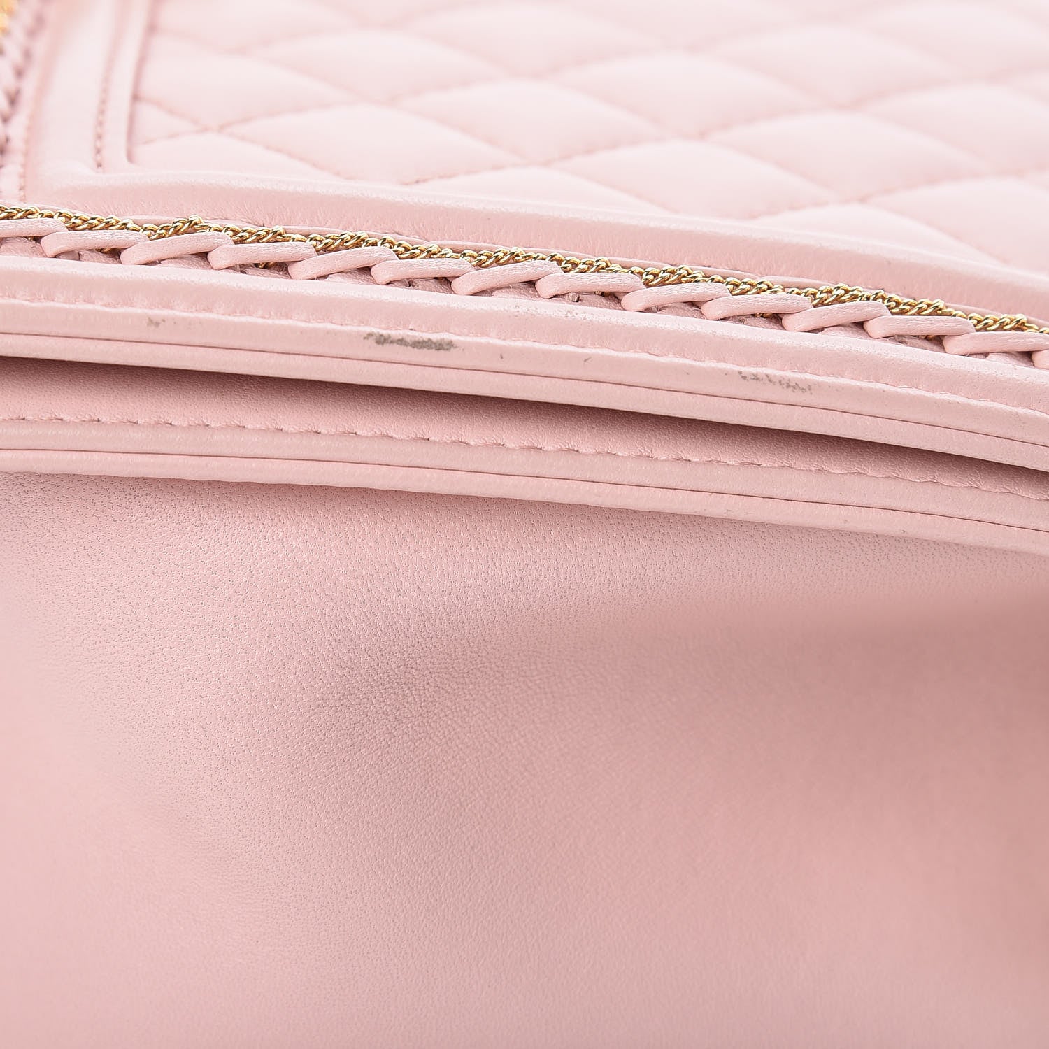 Chanel Lambskin Quilted Medium Chain Detail Boy Flap Light Pink 15 of 18