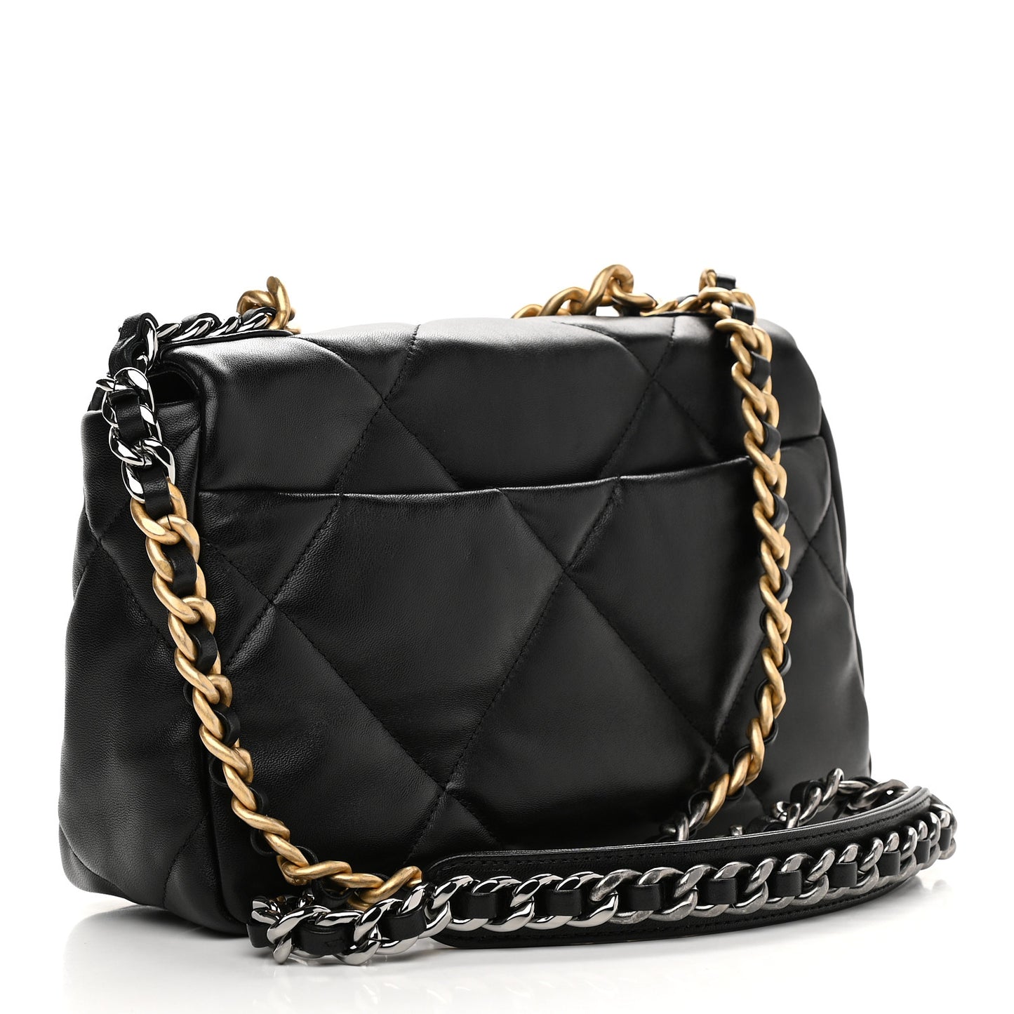 Lambskin Quilted Medium Chanel 19 Flap Black