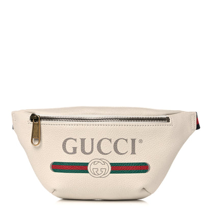 Gucci Grained Calfskin Small Logo Belt Bag White 1 of 8