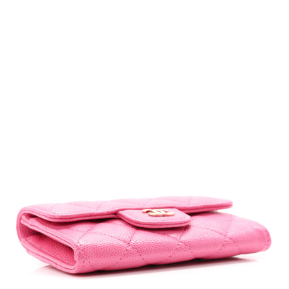 Chanel Caviar Quilted Flap Card Holder Wallet Pink 4 of 8