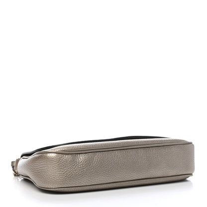 Gucci Metallic Pebbled Calfskin Medium Soho Flap Crossbody Golden Beige 3 of 8