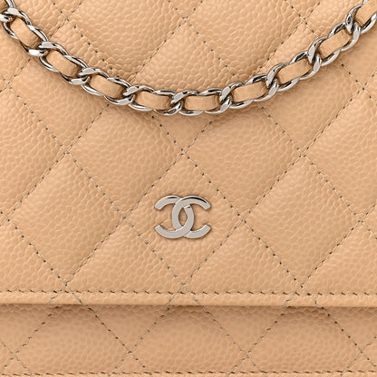 Chanel Caviar Quilted Wallet On Chain WOC Beige 8 of 12