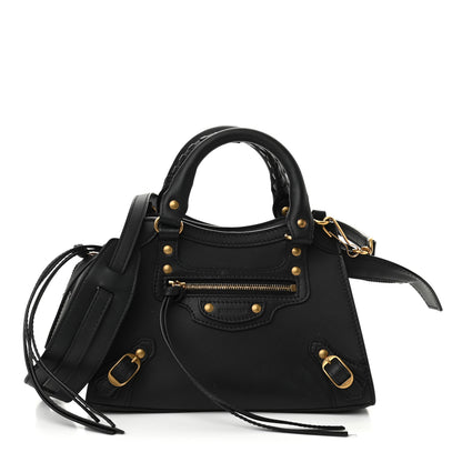 Balenciaga Smooth Calfskin Neo Classic Gold Hardware Mini City Black 1 of 9