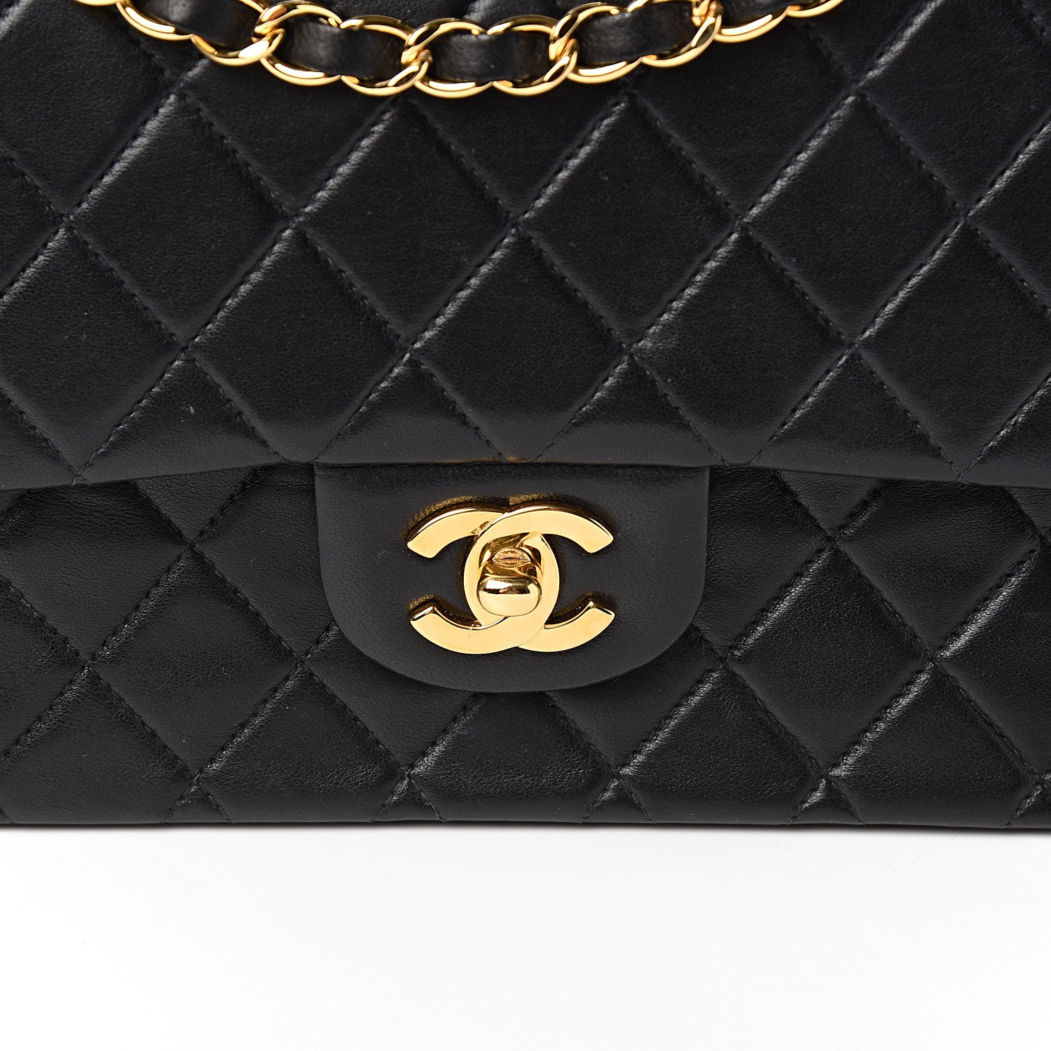 Chanel Lambskin Quilted Medium Double Flap Black 11 of 11