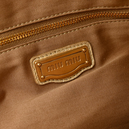 Miu Miu Metallic Soft Calfskin Oversized Clutch Gold 6 of 10