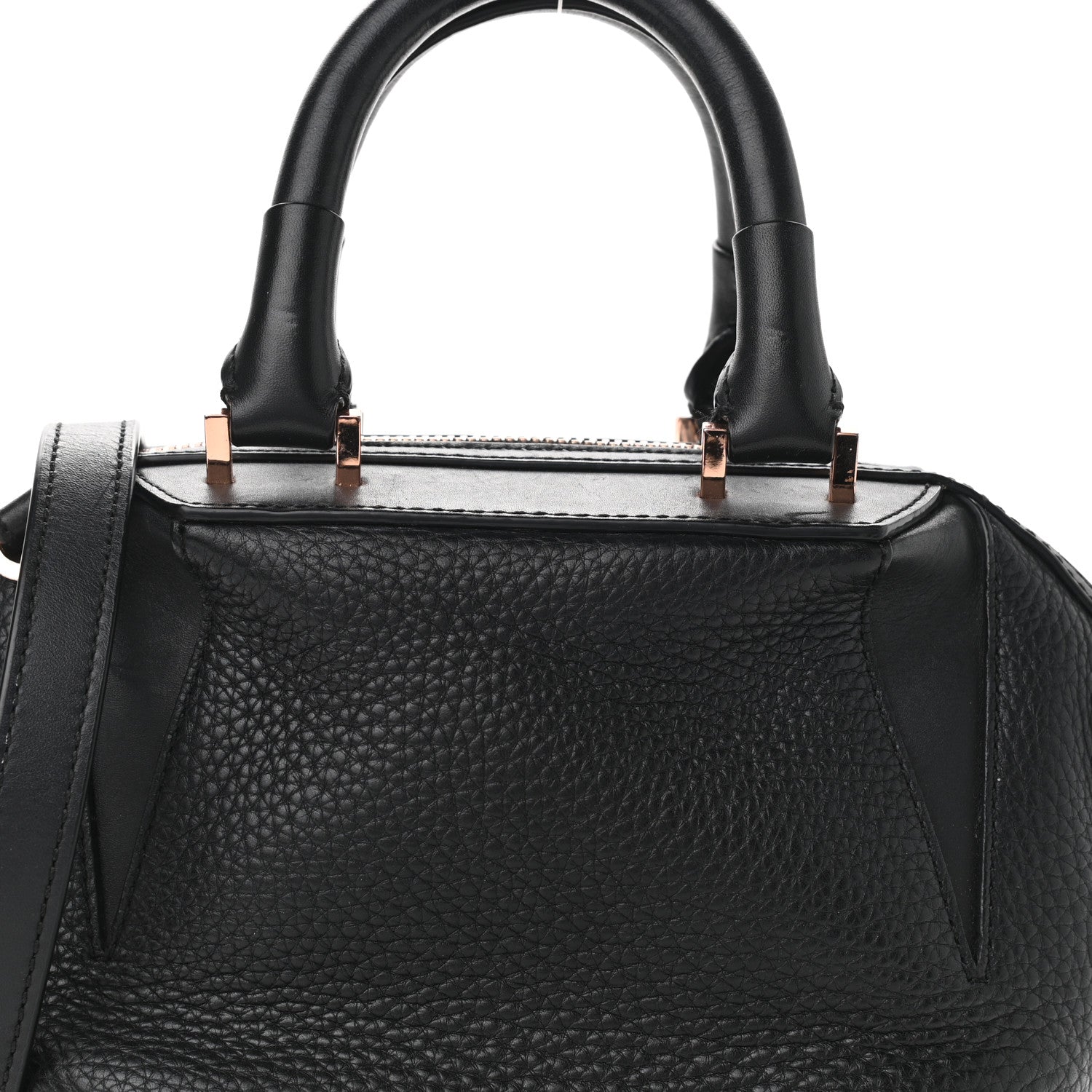 Alexander Wang Pebbled Calfskin Mini Emile Black Rose Gold Hardware 6 of 14