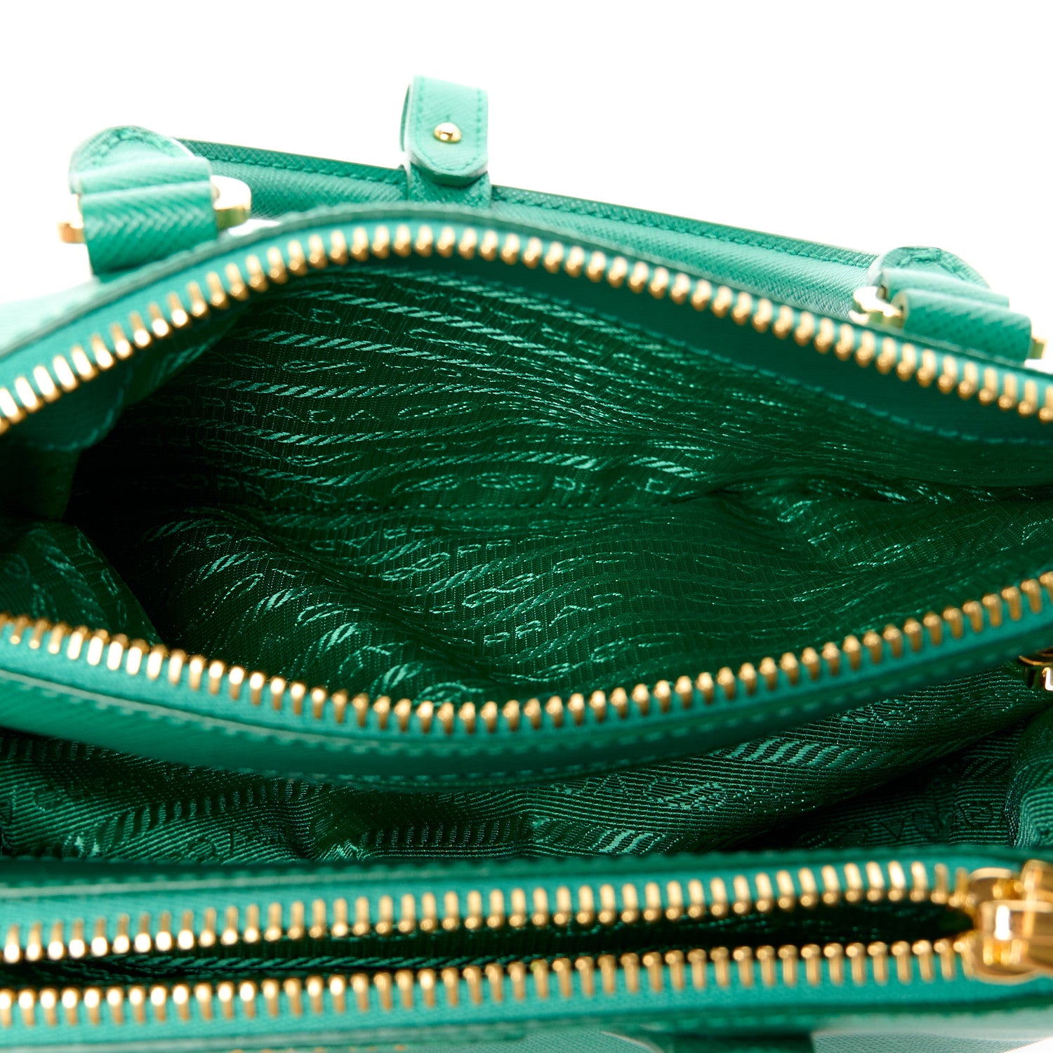 Prada Saffiano Mini Galleria Double Zip Tote Biliardo 12 of 13