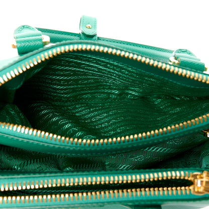 Prada Saffiano Mini Galleria Double Zip Tote Biliardo 12 of 13