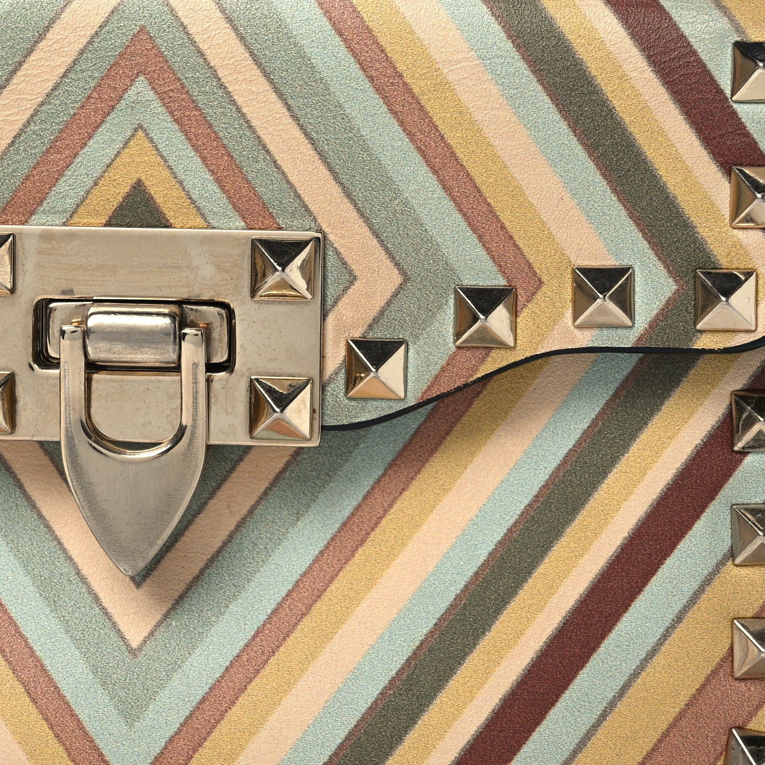 Valentino Garavani Vitello Native Couture 1975 Rockstud Crossbody Bag Green Multicolor 8 of 15