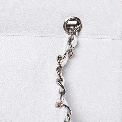 Chanel Caviar Logo Shoulder Bag White 13 of 16