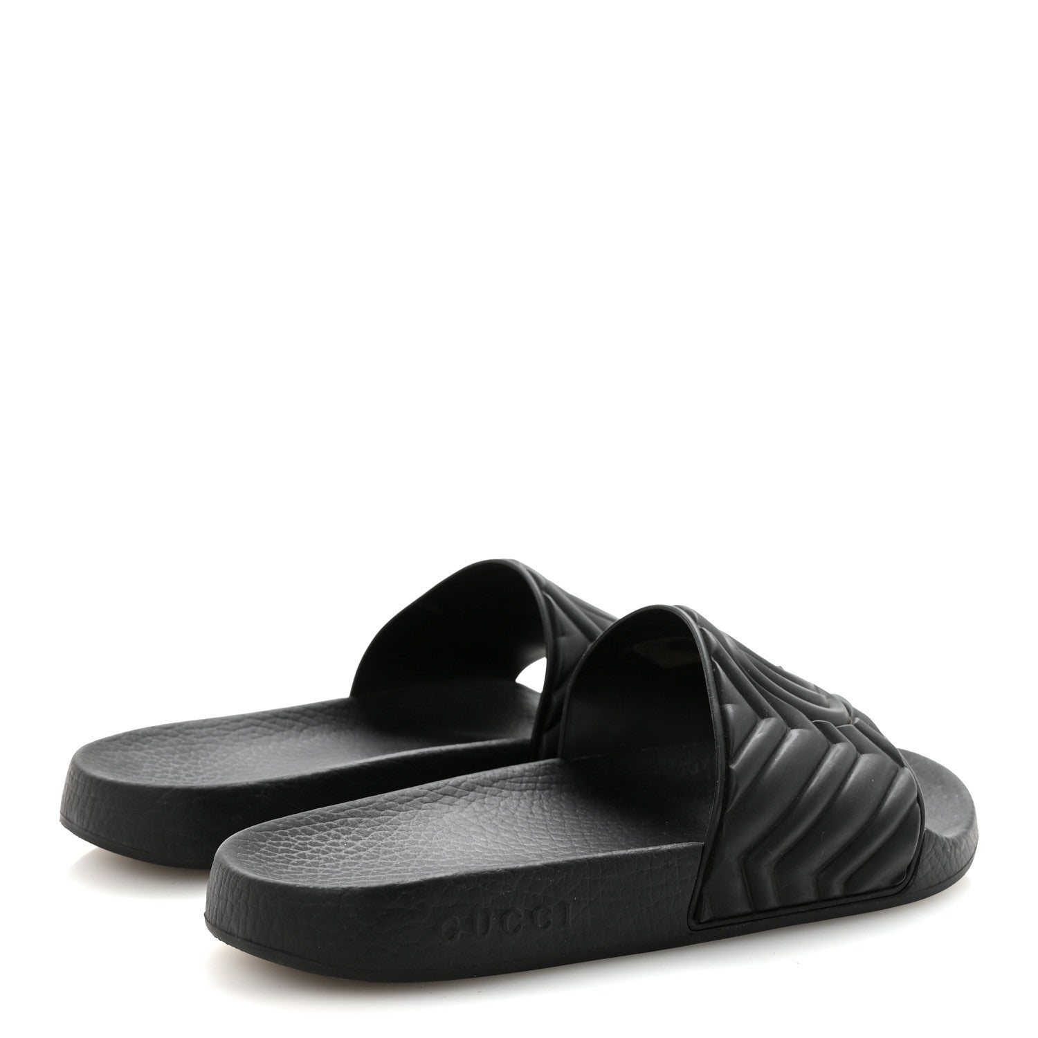 Gucci Rubber Matelasse Interlocking G Mens Slide Sandals 6 Black 5 of 7
