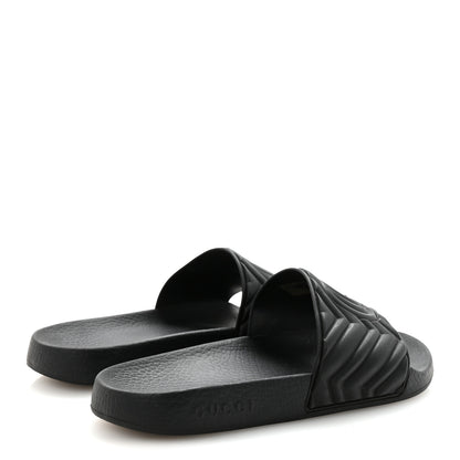 Gucci Rubber Matelasse Interlocking G Mens Slide Sandals 6 Black 5 of 7