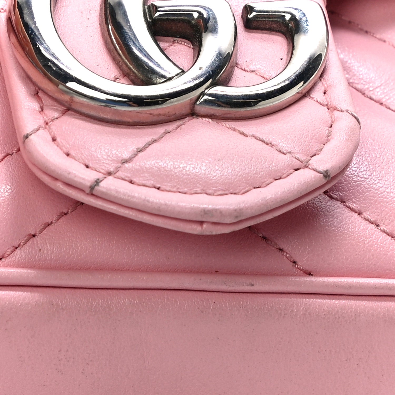 Gucci Calfskin Matelasse Super Mini GG Marmont Shoulder Bag Wild Rose 17 of 17