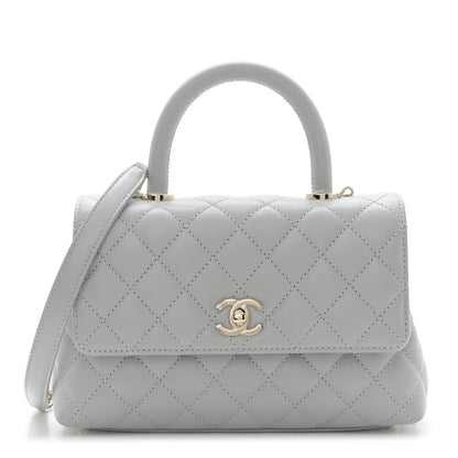Chanel Caviar Quilted Mini Coco Handle Flap Light Grey 1 of 11