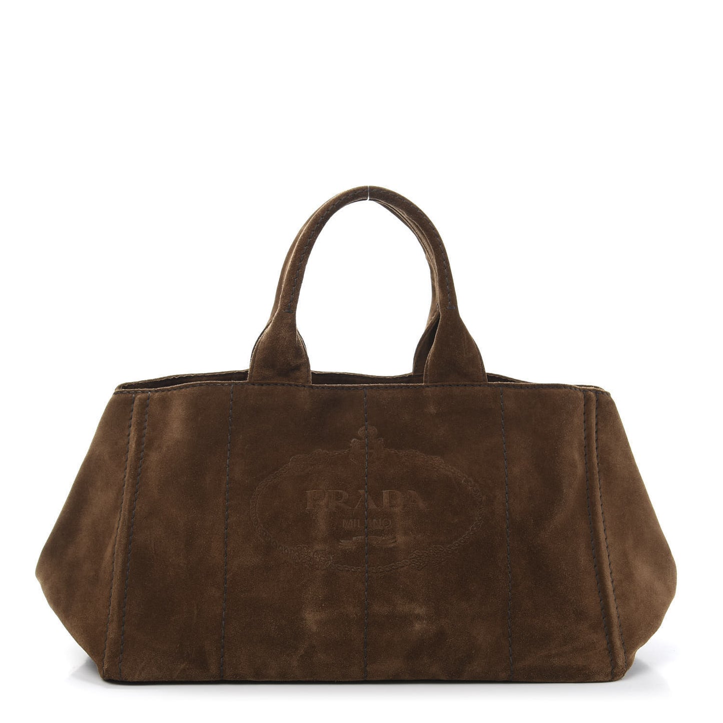 Suede Scamosciato Logo Tote Sigaro