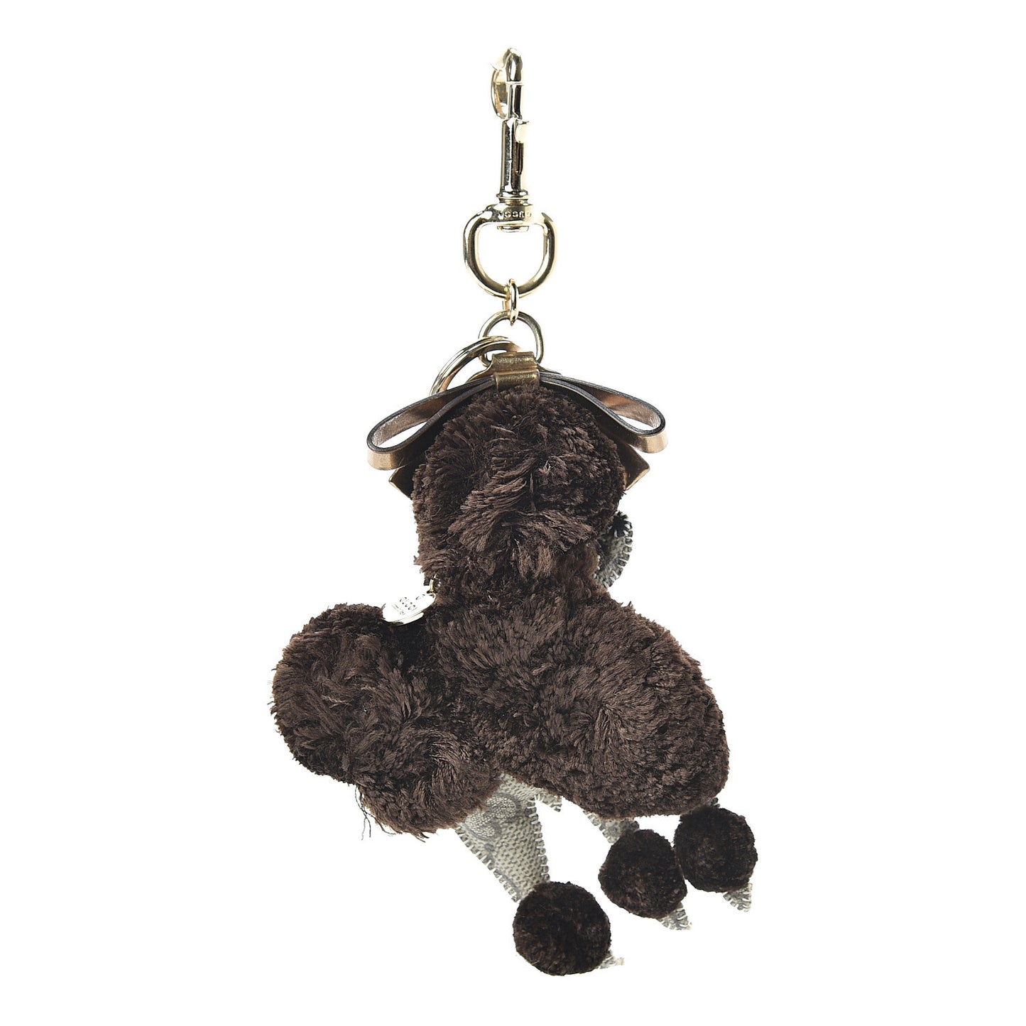 GG Supreme Monogram Lulu French Poodle Bag Charm Brown